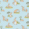 Clothworks Guess How Much I Love You 2022 Toile Blue Hares | Per Half Yard