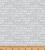 Benartex Doodle Baby Flannel 13231F-13 Sweet Words Grey | Per Half Yard