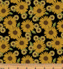 Benartex Pumpkin and Spice 13439-12 Sunflower and Spice Black| Per Half Yard