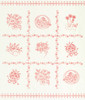 Robert Kaufman Daisy's Redwork PANEL Redwork on Vintage White 36"