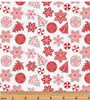 Benartex Nordic Cabin 4589P-10 Christmas Cookies Red | Per Half Yard