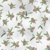 Hoffman Whispering Woods Pine Cones Snow Frost/Silver | SOLD BY THE HALF-YARD