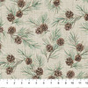 Northcott White Linen Christmas 25430-12 Beige Multi Pine Cones | Per Half Yard