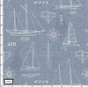 Michael Miller Bon Voyage -  Sail Plan Sailboats Blue | Per Half Yard