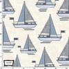 Michael Miller Bon Voyage -  Wind Spirit Sailboats Cream Blue | Per Half Yard