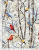 Timeless Treasures Christmas Journey - Winter Birds White | Per Half Yard