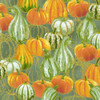 Robert Kaufman Autumn Fields SRKM 21574-39 Willow Gourds Pumpkins Metallic| Per Half Yard