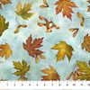 Northcott Stonehenge Autumn Splendor DP26684-62 Lt Teal Multi Leaves & Keys | Per Half Yard