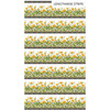 Northcott Beecroft Border Stripe White Multi Dandelions Bees 26671-10| Per Half Yard