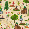 Robert Kaufman Gnomeland Critters SRKD-21925-14 Natural Gnome Critters in Forest | Per Half Yard