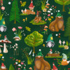 Robert Kaufman Gnomeland Critters SRKD-21925-7 Green Gnome Critters in Forest | Per Half Yard