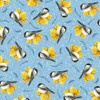 QT Fabrics | Chickadees 29825-B Chickadees on Leaves | Sold By Half-Yard