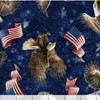 QT Fabrics American Spirit 30128-N Eagle and American Flag Toss | Per Half-Yard