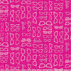 hot pink fabric featuring barbie's cat eye glasses and the Barbie logo