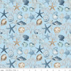 Riley Blake Blue Escape C14511-SKY Ocean Floor Seashells Sky Blue | Per Half Yard