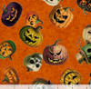 QT Fabrics Creepsville 30205-O Scary Pumpkins Tossed Halloween | Per Half Yard