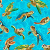 Michael Miller Sea World 11490 Aqua Turtle Recall Sea Turtles | Per Half Yard
