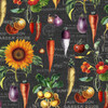 Michael Miller Garden Variety DCX11530 Charcoal Garden Guide Vegetables Sunflowers | Per Half Yard