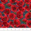 Northcott Stars and Stripes 12 | Poppies Navy Multi Red  27012-49 | Per Half Yard