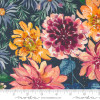Floribunda by Create Joy Project Moda 39800 12 Midnight Retro Harvest Large Floral Fall Sunflowers Watercolor Autumn | SOLD BY THE HALF-YARD
