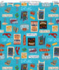 Preorder: 2025 All New England Shop Hop Fabric - New England Signs Lobster Crab Deep Aqua 1512-384 | SOLD BY THE HALF-YARD
