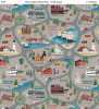 2025 All New England Shop Hop Fabric - New England Road Trip Taupe 1512-672 | SOLD BY THE HALF-YARD