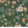 Riley Blake Santa's Tree Farm CD16450 FOREST GREEN Winter Village | SOLD BY THE HALF-YARD