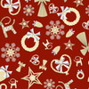 Lewis & Irene Norwegian Christmas AC7A Straw Decorations Large on Red | SOLD BY THE HALF-YARD