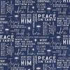 Riley Blake Come Let Us Adore Him C16312-NAVY Text Christmas Religious | SOLD BY THE HALF-YARD