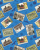 Benartex Harry Potter Postcards Royal Blue 15215-56 | SOLD BY THE HALF-YARD