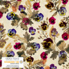 Stof Fabrics - Wistful Blooms 4504-103 Sand Pressed Flowers Antique Text | SOLD BY THE HALF-YARD