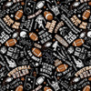 Timeless Treasures Football Rules GAIL-CD3717 Black Football Text and Graphics | SOLD BY THE HALF-YARD