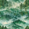 QT Fabrics Earthly Delights 31302-G Pine Mountains Green | SOLD BY THE HALF-YARD