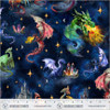 Windham Fabrics Dragon Kingdom 54806D-1 Midnight Mythical Adventure | SOLD BY THE HALF-YARD