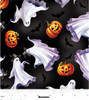 Benartex Ghostly Soiree 15102-12 Ghostly Parade Black Halloween | SOLD BY THE HALF-YARD