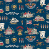 Riley Blake - Independence C17330-Oxford Blue Main 1776 Colonial America Icons | SOLD BY THE HALF-YARD