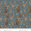 Whimsical Woods 2320-77 Dark Blue Allover Animals Deer Owl Bunny by Henry Glass| SOLD BY THE HALF-YARD