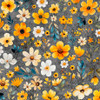 QT Fabrics Buzz Buzz Buzz 31704-K Dk Juniper Floral Toss | SOLD BY THE HALF-YARD
