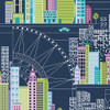 Cityscape Night by Benartex: 17124-59 City Night Skyline | SOLD BY THE HALF-YARD
