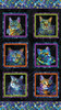 Cat Artistry PANEL by Peggy Collins for Benartex 16732-12 Cat Artisty Panel  Black Multi 24"x44"