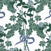 Garden Walk by Mia Presley Designs 09625-05 Clover Bouquet Blue Ribbon | SOLD BY THE HALF-YARD