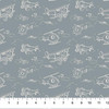 Figo Soaring Dreams 91242-62 Teal Planes Airplanes | SOLD BY THE HALF-YARD