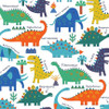 Stomping Ground Flannel by Dear Stella F3116 White Ptero-bly Cute Dinosaur Flannel| SOLD BY THE HALF-YARD