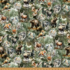 Hoffman Stag and Stone Y5798 728 Woodland Wildlife in Forest | SOLD BY THE HALF-YARD