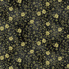 Hoffman Ornament Grove Y7807-4G Black Gold Floral Vine Scroll Metallic | SOLD BY THE HALF-YARD