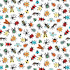 Happy Haven Bug Life by Riley Blake C17623 White Ladybugs Bees Beetles Spiders Flies | SOLD BY THE HALF-YARD