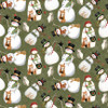Riley Blake Northern Christmas Snowmen Green C17831 Green | SOLD BY THE HALF-YARD