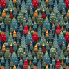 Nordic Holiday by Henry Glass 3606-77 Knit Christmas Pine Trees Dark Blue | SOLD BY THE HALF-YARD