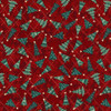 Gifts of Gratitude by Henry Glass 2532-88 Red Christmas Trees Tossed | SOLD BY THE HALF-YARD