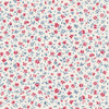 Tilda Village Life Blenders 110181 Mae Cream Sm Floral Red Blue | SOLD BY THE HALF-YARD